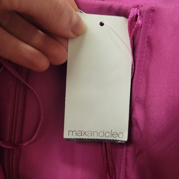 Max and Cleo Womens Strapless Formal A Line Sheer Maxi Dress Size 4 Pink NWT - Picture 9 of 15